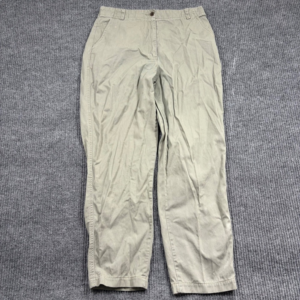 Susan Bristol Casuals Pants Womens 10 Khaki Chino Tan Cotton Twill High Rise
